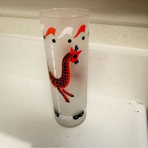 Vintage 1950s highball glass circus carousel animal